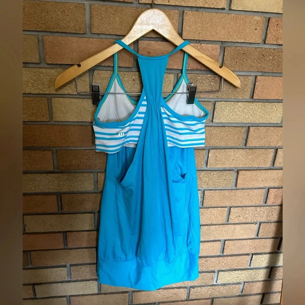 Lululemon No Limits Tank Spry Blue / Twin Stripe Spry Blue Size Size 2-4